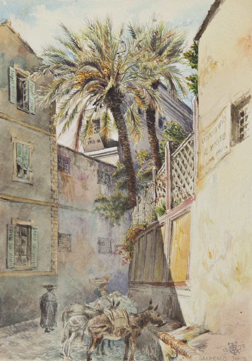 San Remo, 15. januar 1878 (wc på papir) av George Douglas Tinling