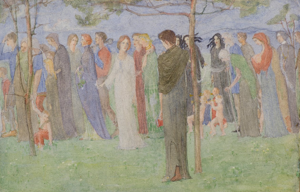 En prosesjon, ca. 1898 (akvarell) av George Dutch Davidson