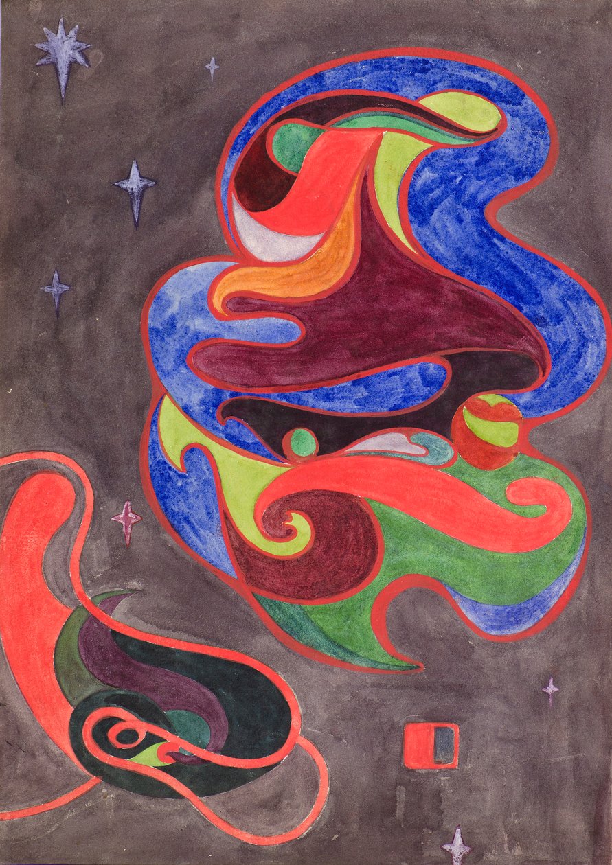 Kosmisk dekorasjon, ca. 1898 (akvarell) av George Dutch Davidson