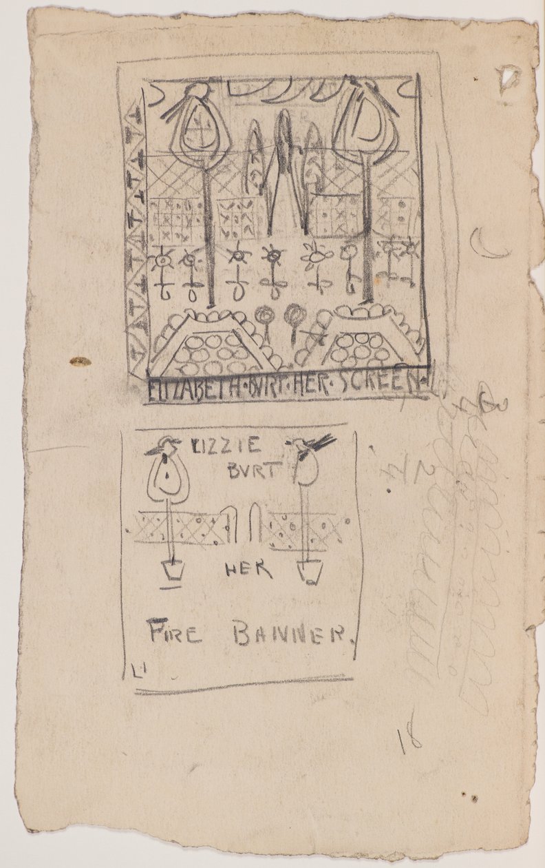 Design for en brannskjerm av George Dutch Davidson