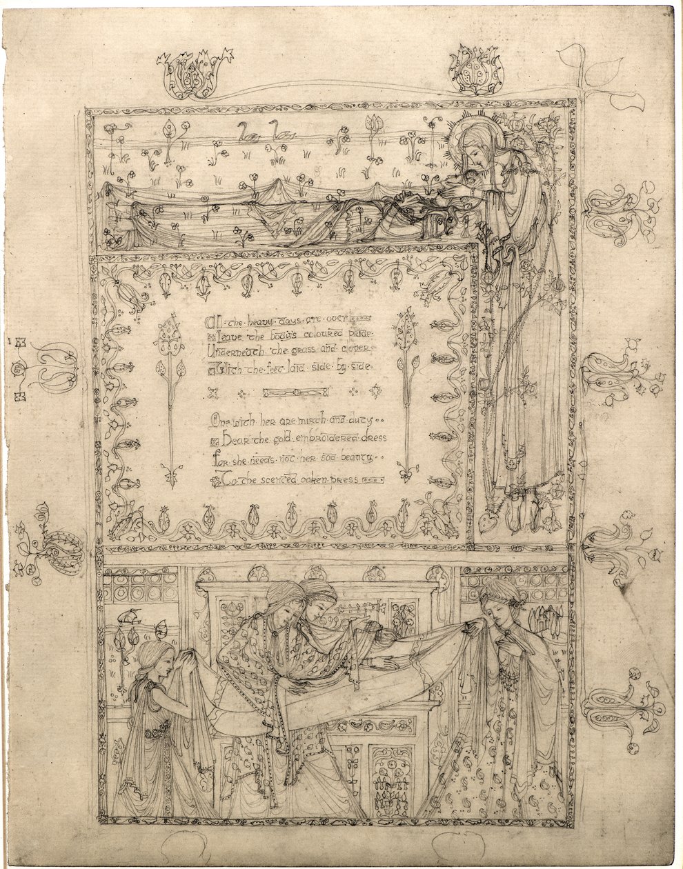 Studier for en illuminasjon for «En drøm om en velsignet ånd» av George Dutch Davidson