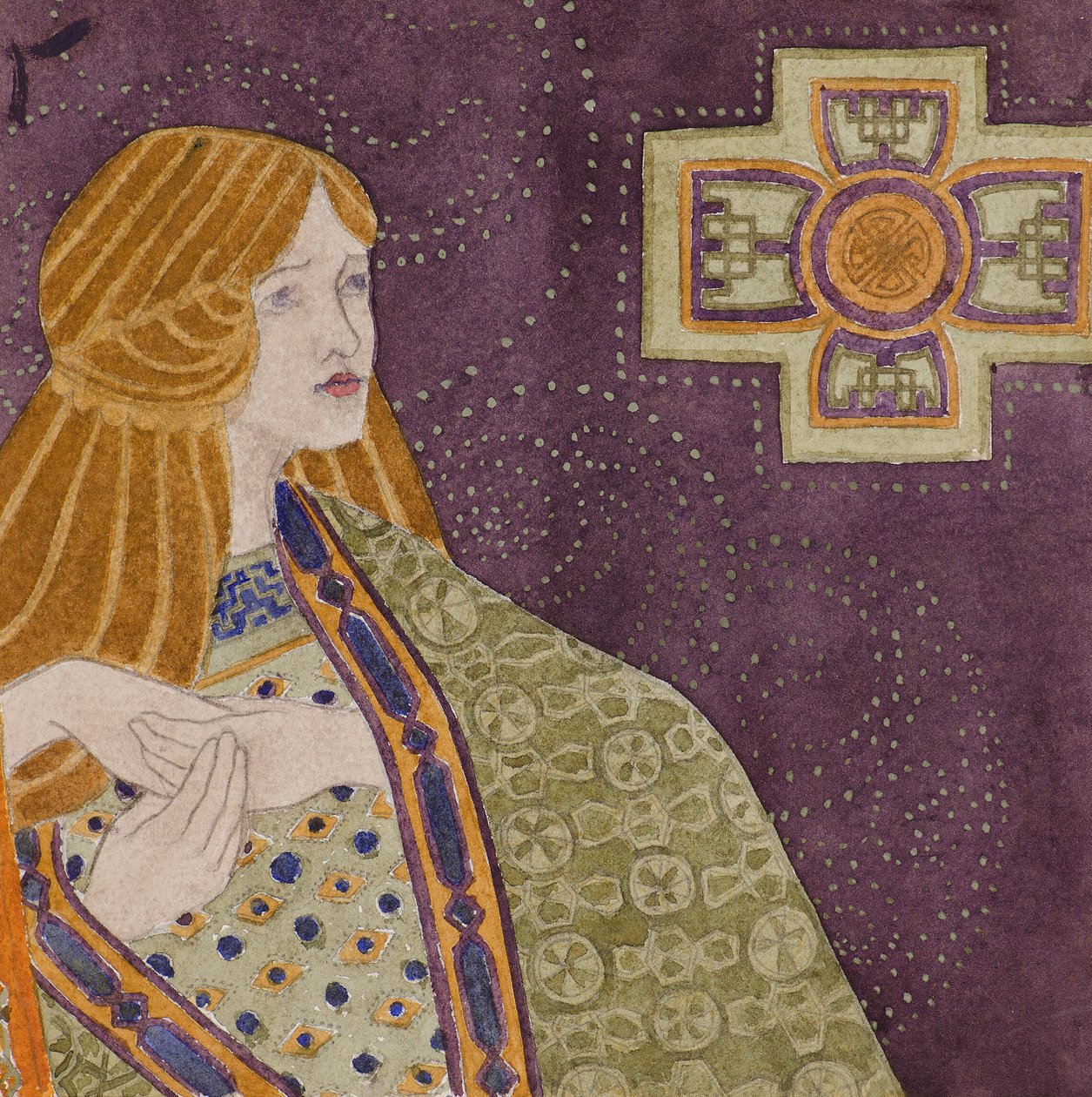 Studie [for dekorativt panel], ca. 1898-1901 (akvarell) av George Dutch Davidson