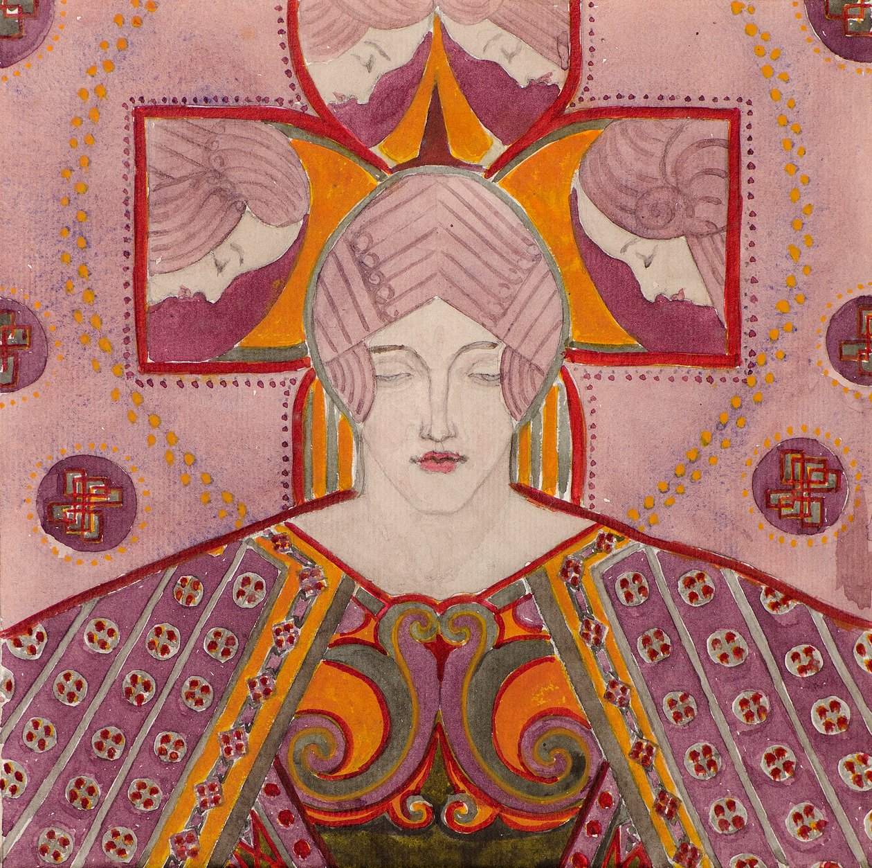Studie [for dekorativt panel], ca. 1898-1901 (akvarell) av George Dutch Davidson