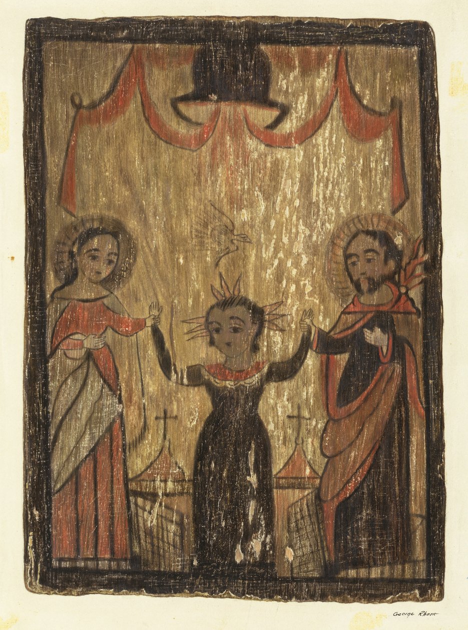 Retablo - Den hellige familie, ca. 1938. av George E. Rhone