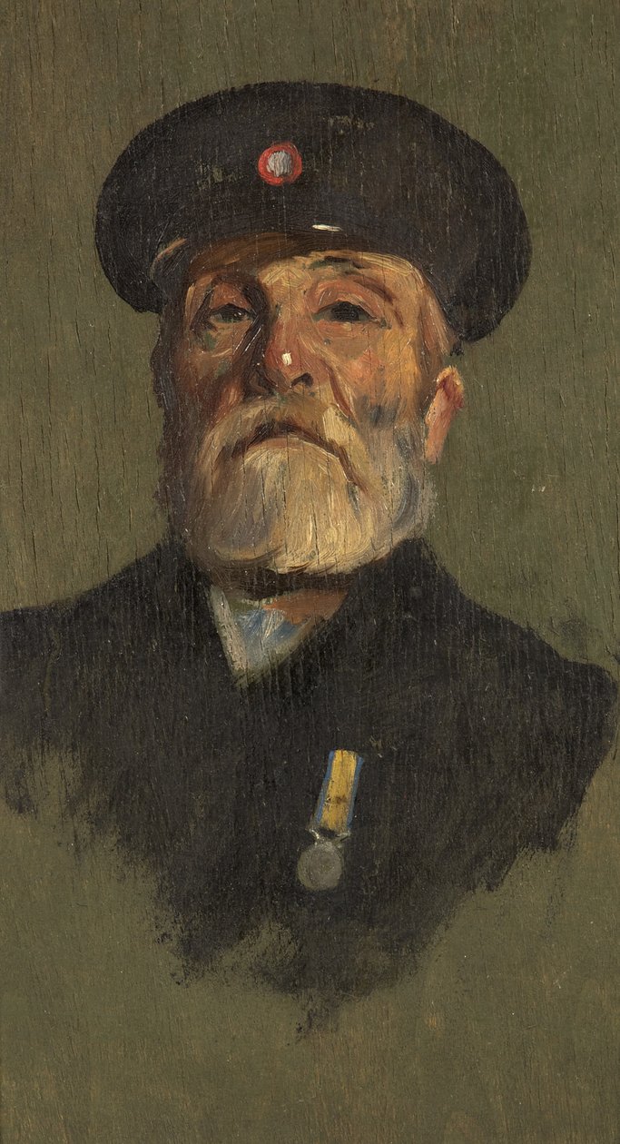 Portrett av J. Lasbury, R.M.L.I., ca. 1920 (olje på panel) av George Edmund Butler