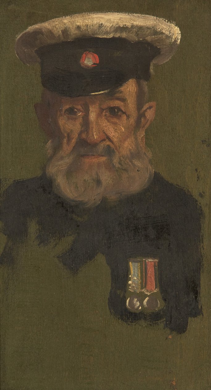 Portrett av J. Smith, 4th & R.A., ca. 1920 (olje på panel) av George Edmund Butler
