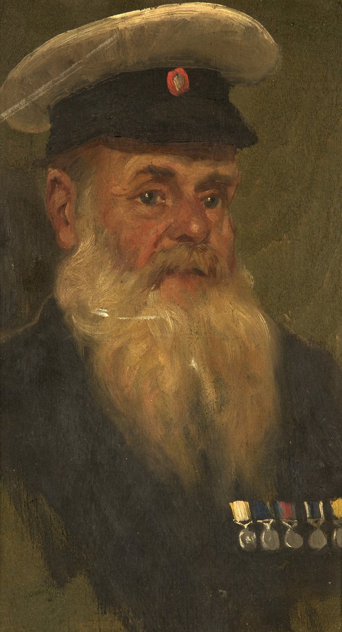 Portrett av J. Wilson, R.M.A., ca. 1920 (olje på panel) av George Edmund Butler