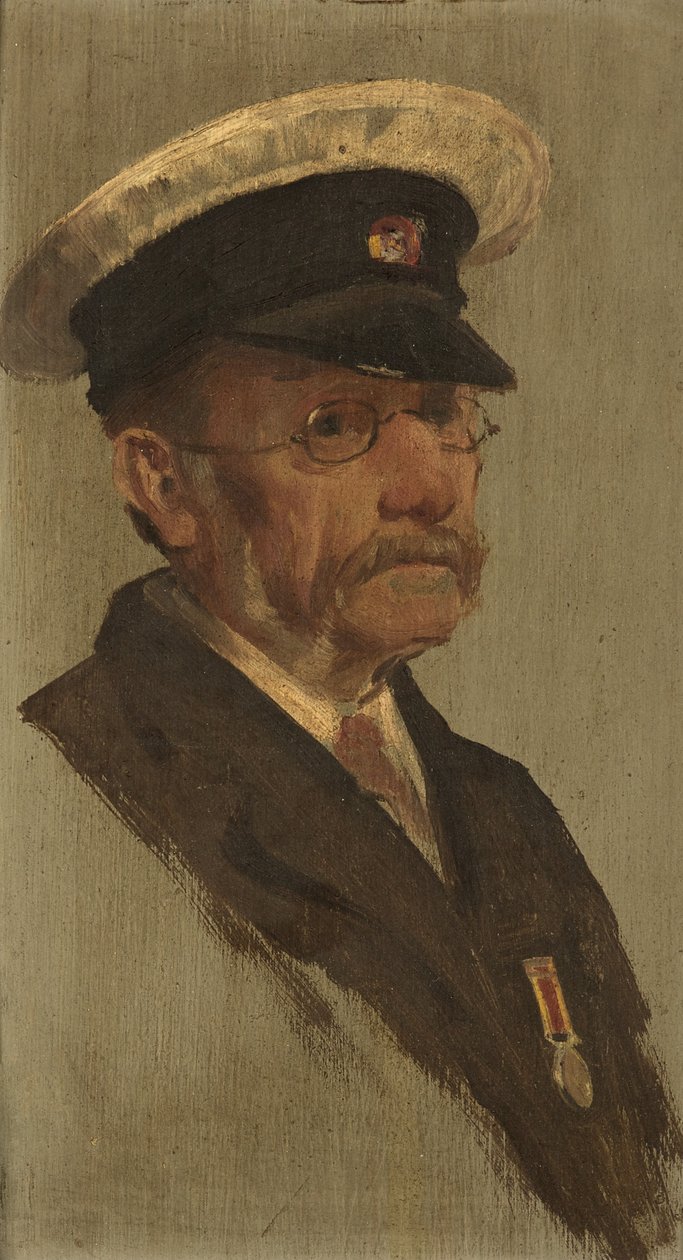 Portrett av T.S. Brooks, R.M.L.I., ca. 1920 (olje på panel) av George Edmund Butler