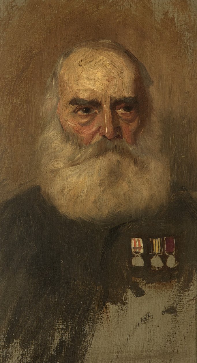 Portrett av W. Puttick, R. Bgde, ca. 1920 (olje på panel) av George Edmund Butler