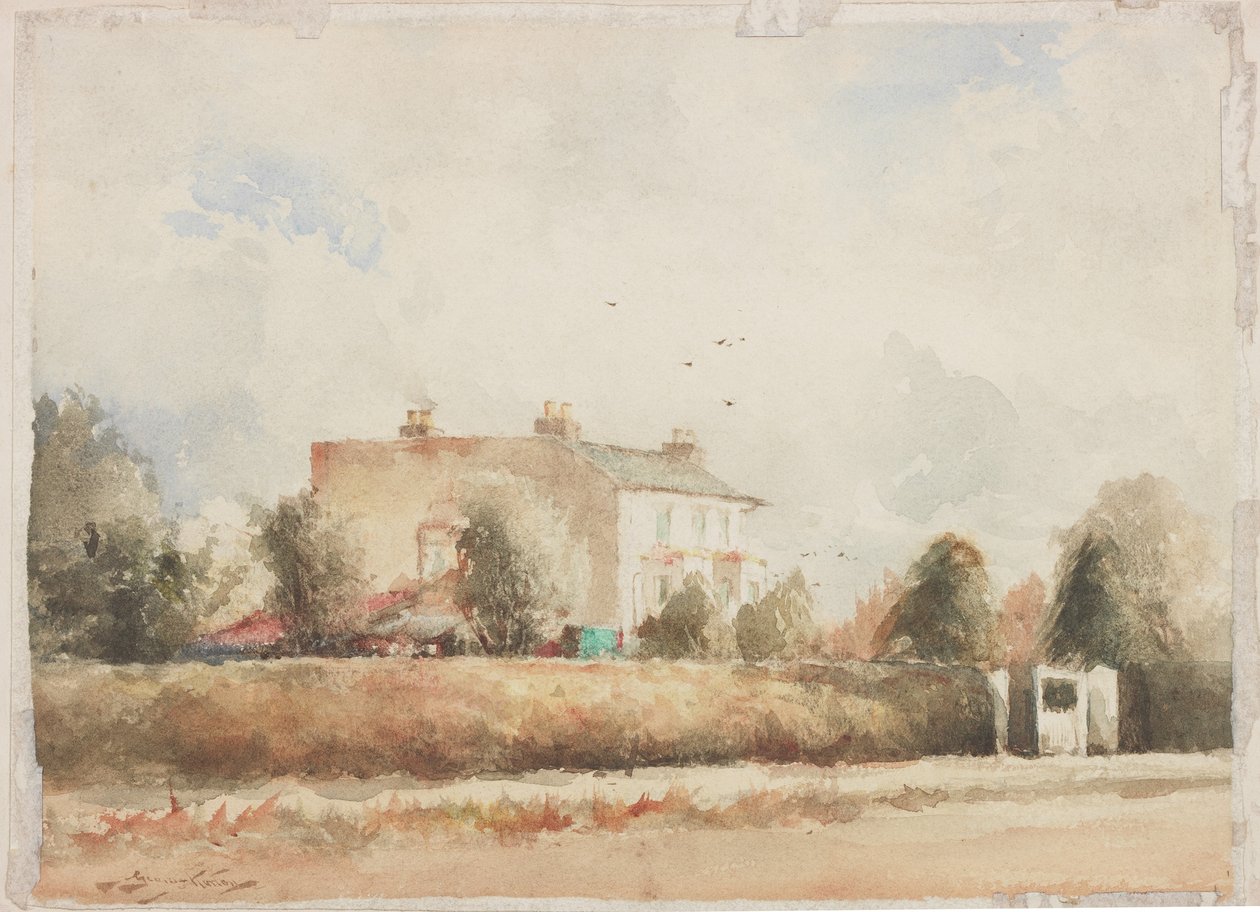 Suburban House (blyant og akvarell på papir) av George Edward Horton