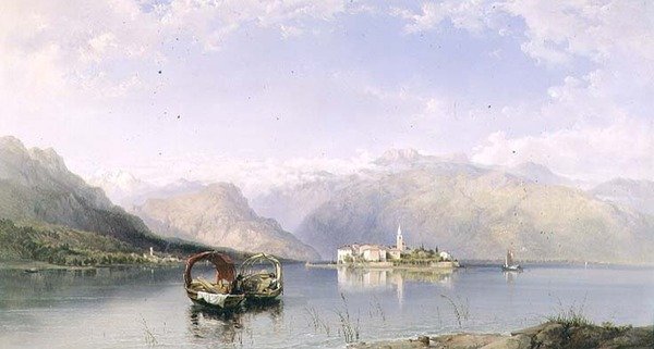 Isola Pescatori fra Isola Bella ved Lago Maggiore av George Edwards Hering