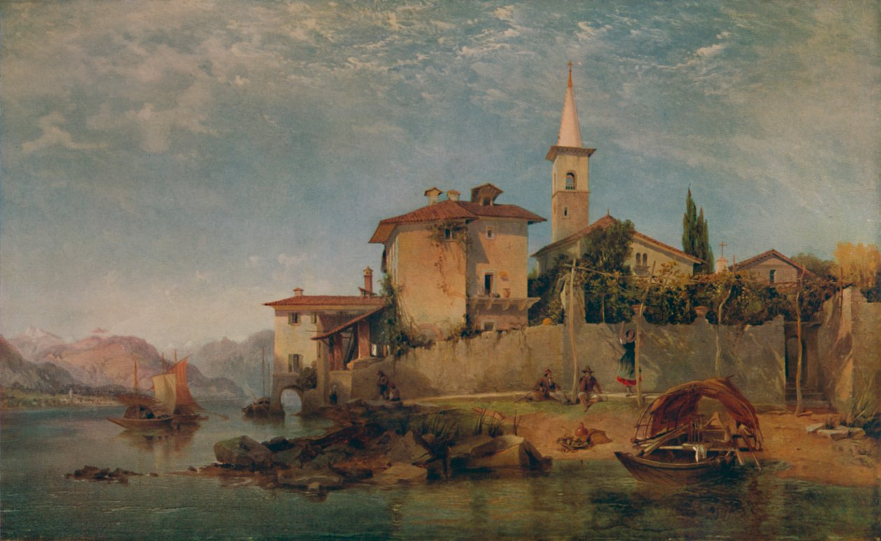 Italiensk innsjøscene, 1853, 1935 av George Edwards Hering