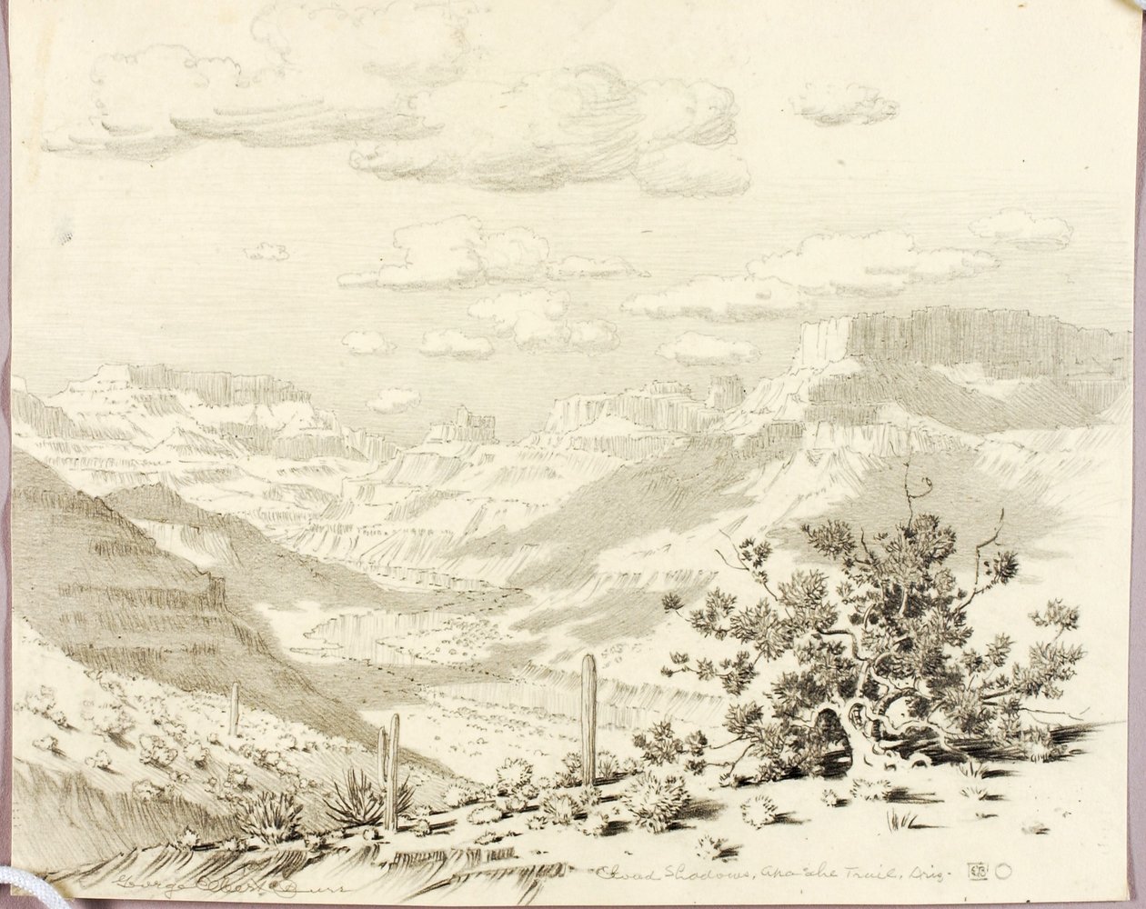 Skygger fra skyer, Apache Trail, Arizona av George Elbert Burr