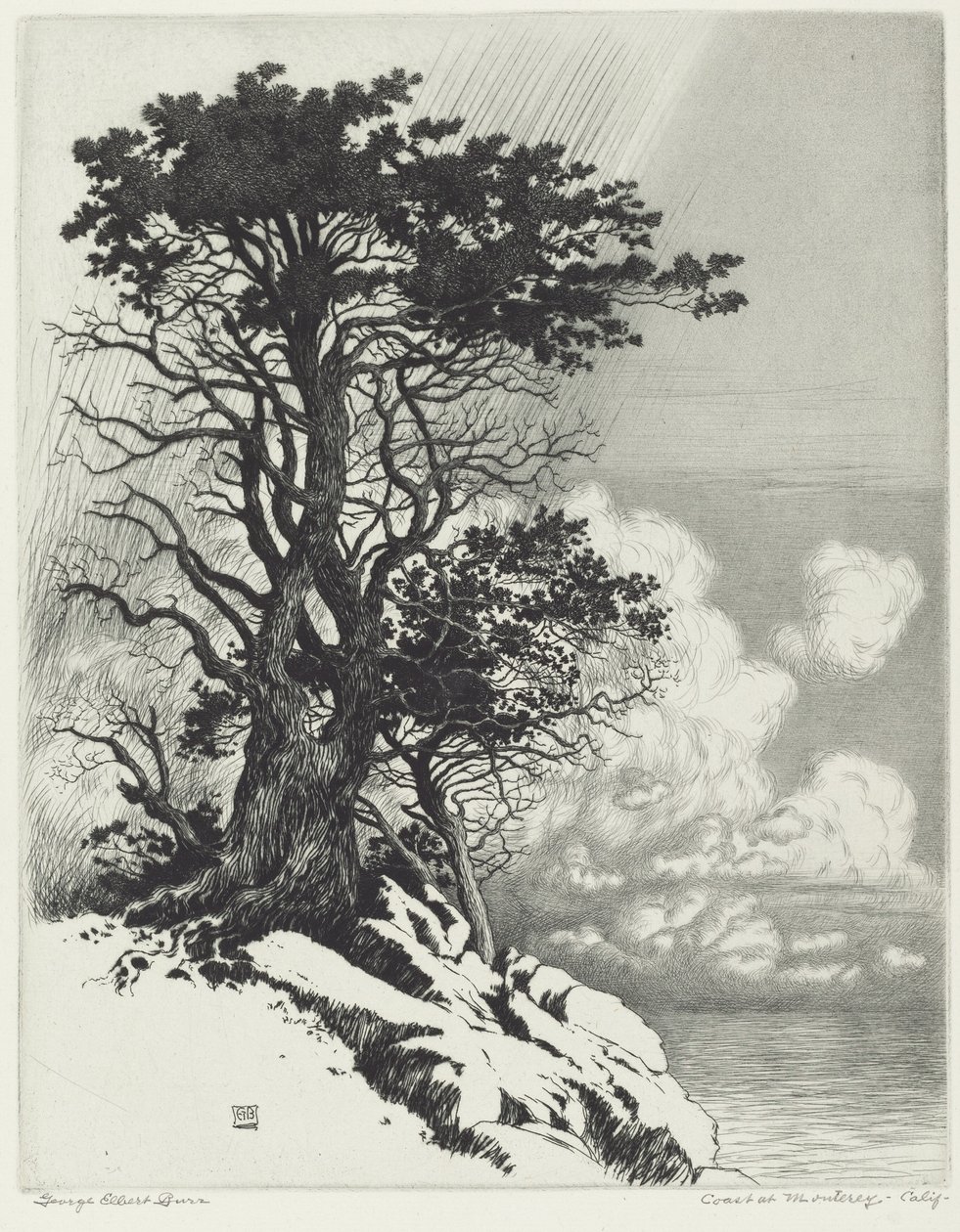 Kysten ved Monterey, California av George Elbert Burr
