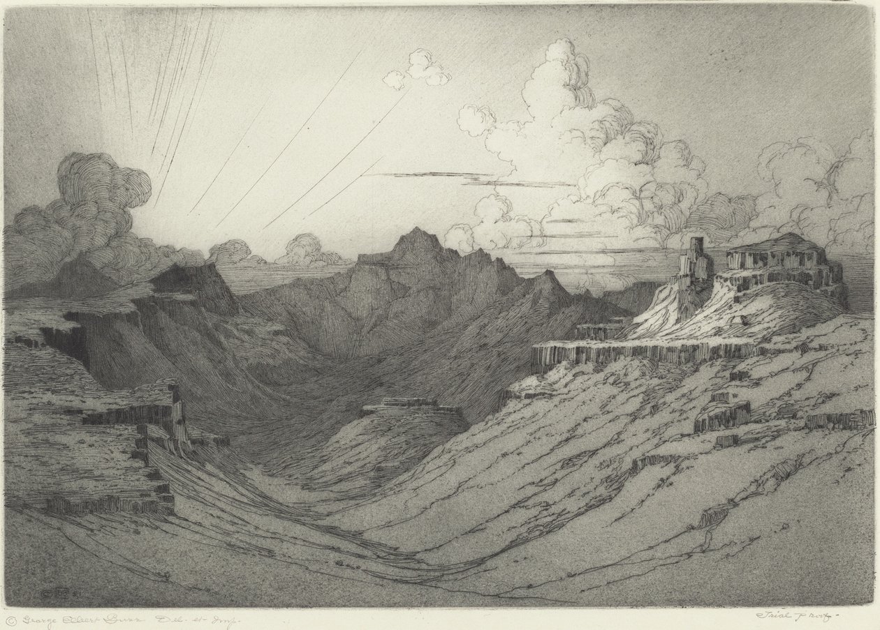 Ørkensolnedgang av George Elbert Burr