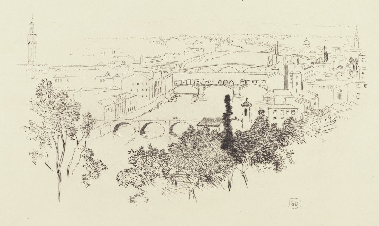 Skisse av Firenze av George Elbert Burr