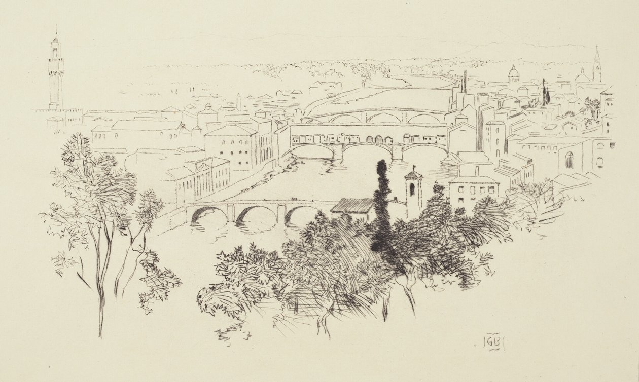 Skisse av Firenze av George Elbert Burr