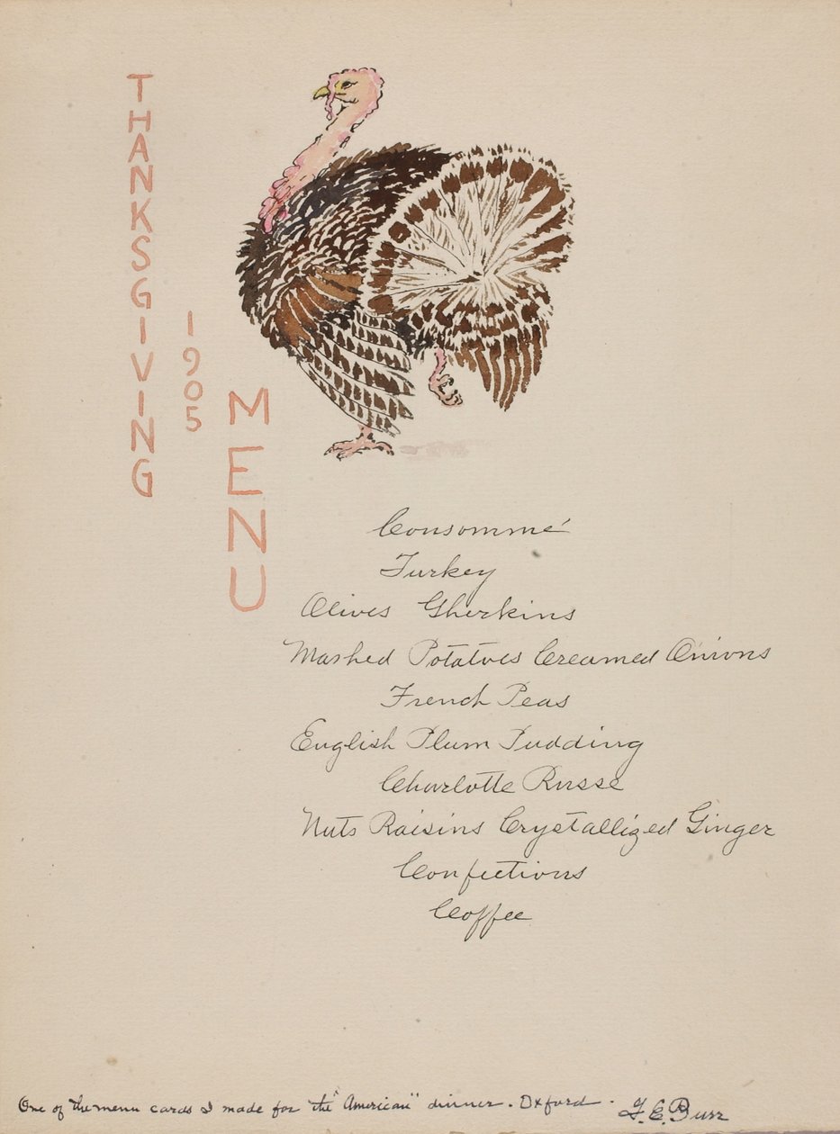Thanksgiving-meny av George Elbert Burr