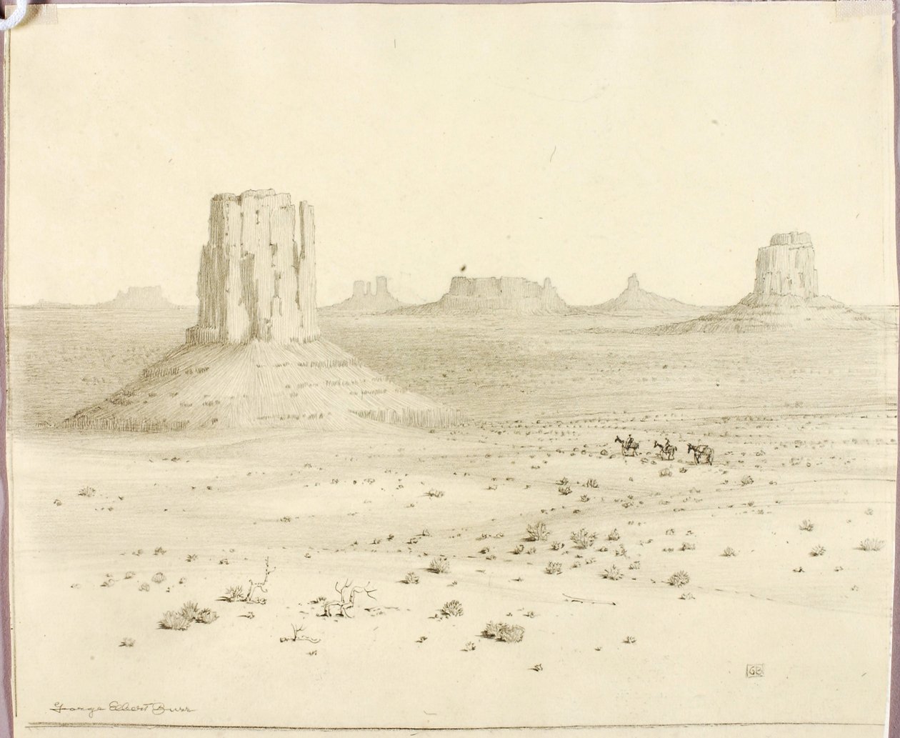 Uten tittel (overføringstegning til Ørkenmonumenter, Arizona) av George Elbert Burr