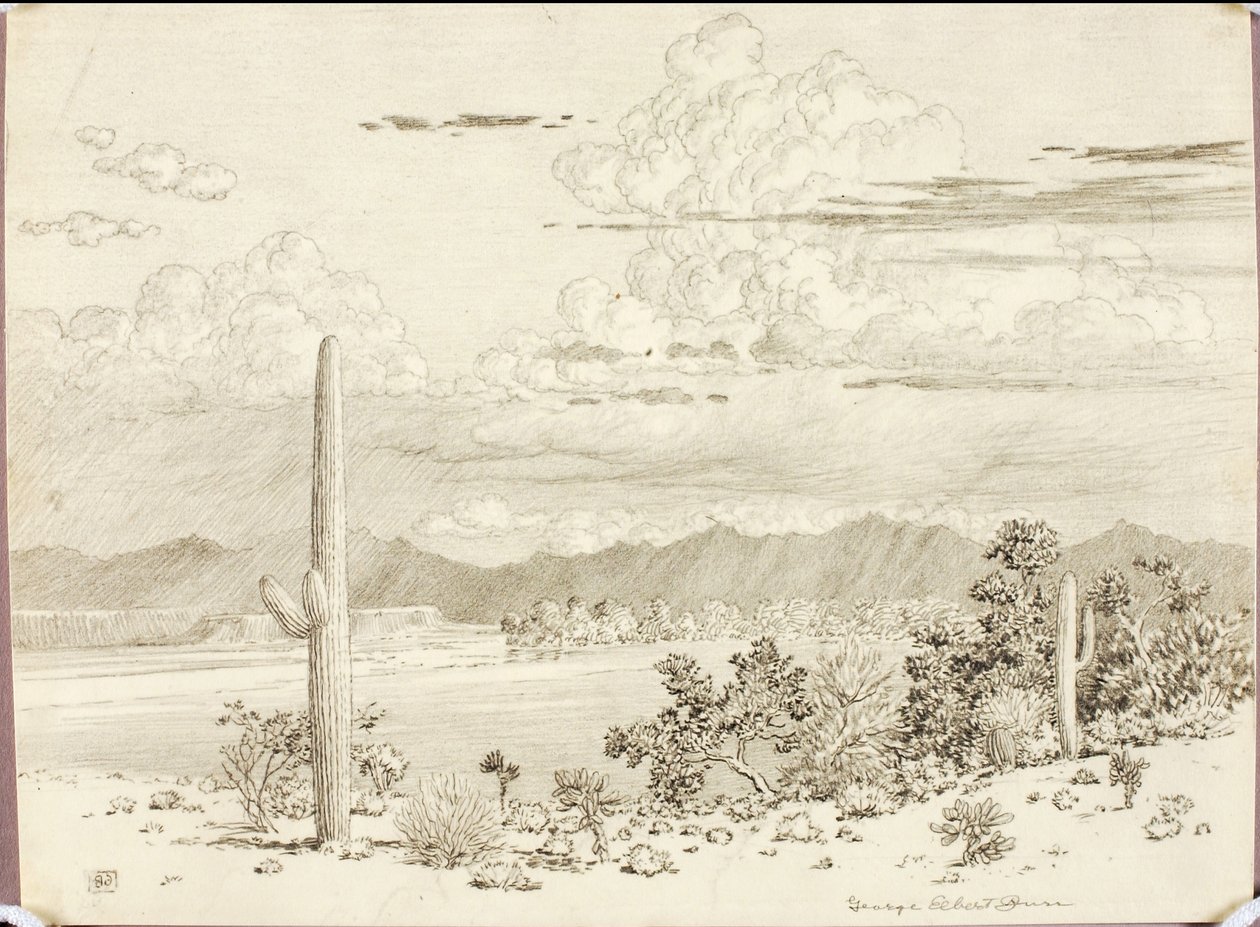 Uten tittel (overføringstegning for Verde River, Apache-reservatet, Arizona) av George Elbert Burr