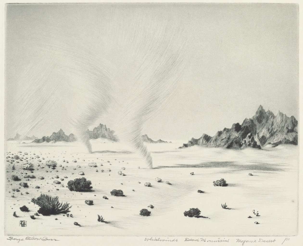 Whirlwinds, Dead Mountains, Mojave-ørkenen, California av George Elbert Burr