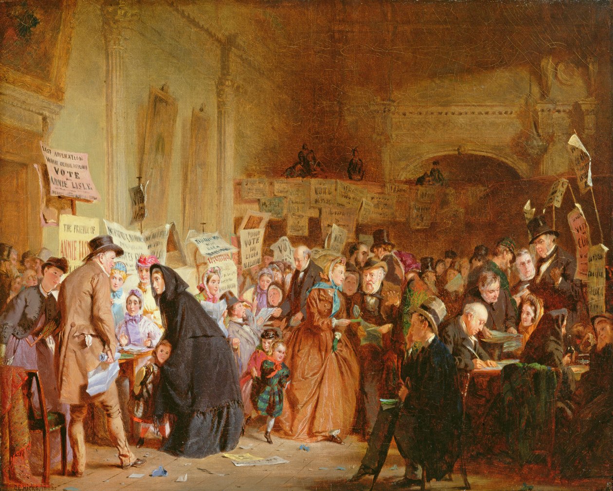 Et foreldreløse spedbarnsvalg på London Tavern, 1865 av George Elgar Hicks