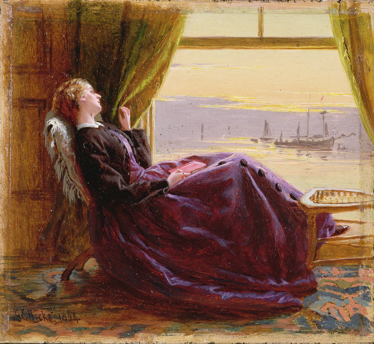 Ved kveldstid - Studie, 1864 av George Elgar Hicks