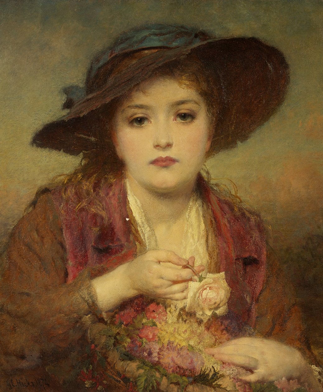 Blomsterjenta av George Elgar Hicks