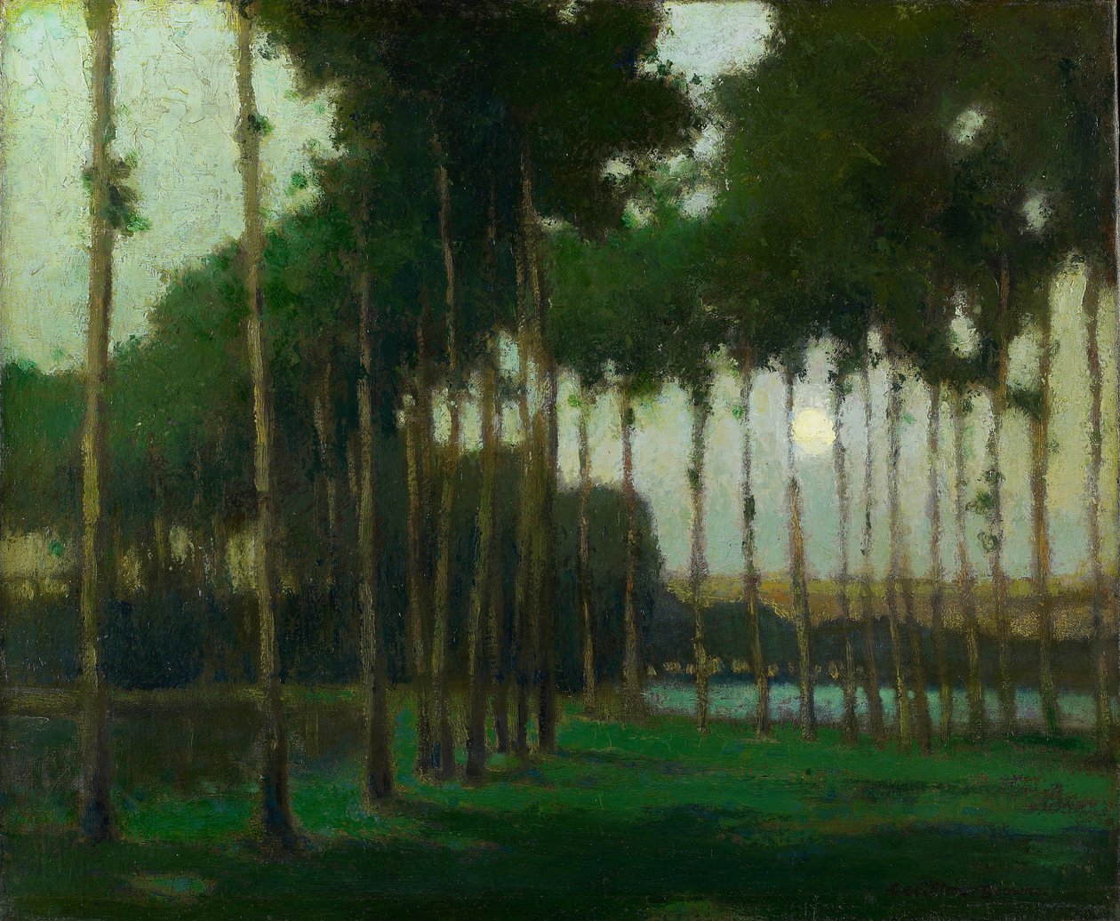 Moonlight Landscape (olje på lerret) av George Elmer Browne