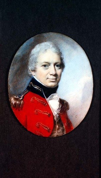 Miniatyr av oberstløytnant J. Houlton fra Wiltshire Militia, ca. 1801 av George Engleheart