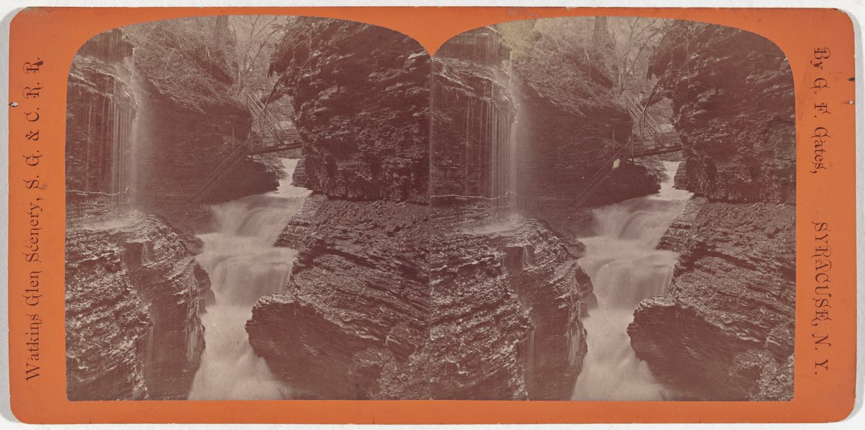 Watkins Glen Scenery, Rainbow Falls og Triple Cascades av George F. Gates