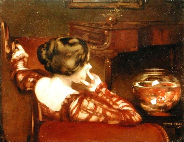 Ettertenksom (olje på lerret) av George F. Henry