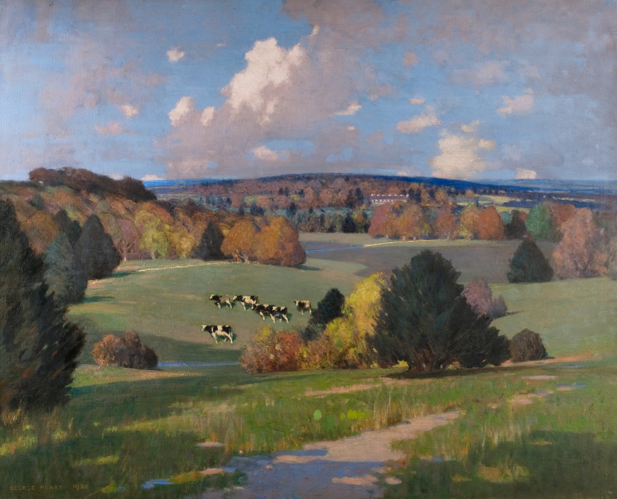 Sussex-landskap med storfe av George F. Henry