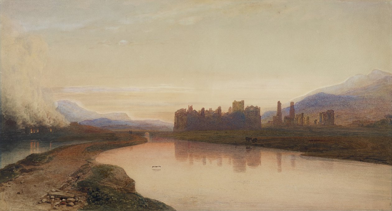 Neath Abbey, Glamorganshire (akvarell på papir) av George Fennel Robson