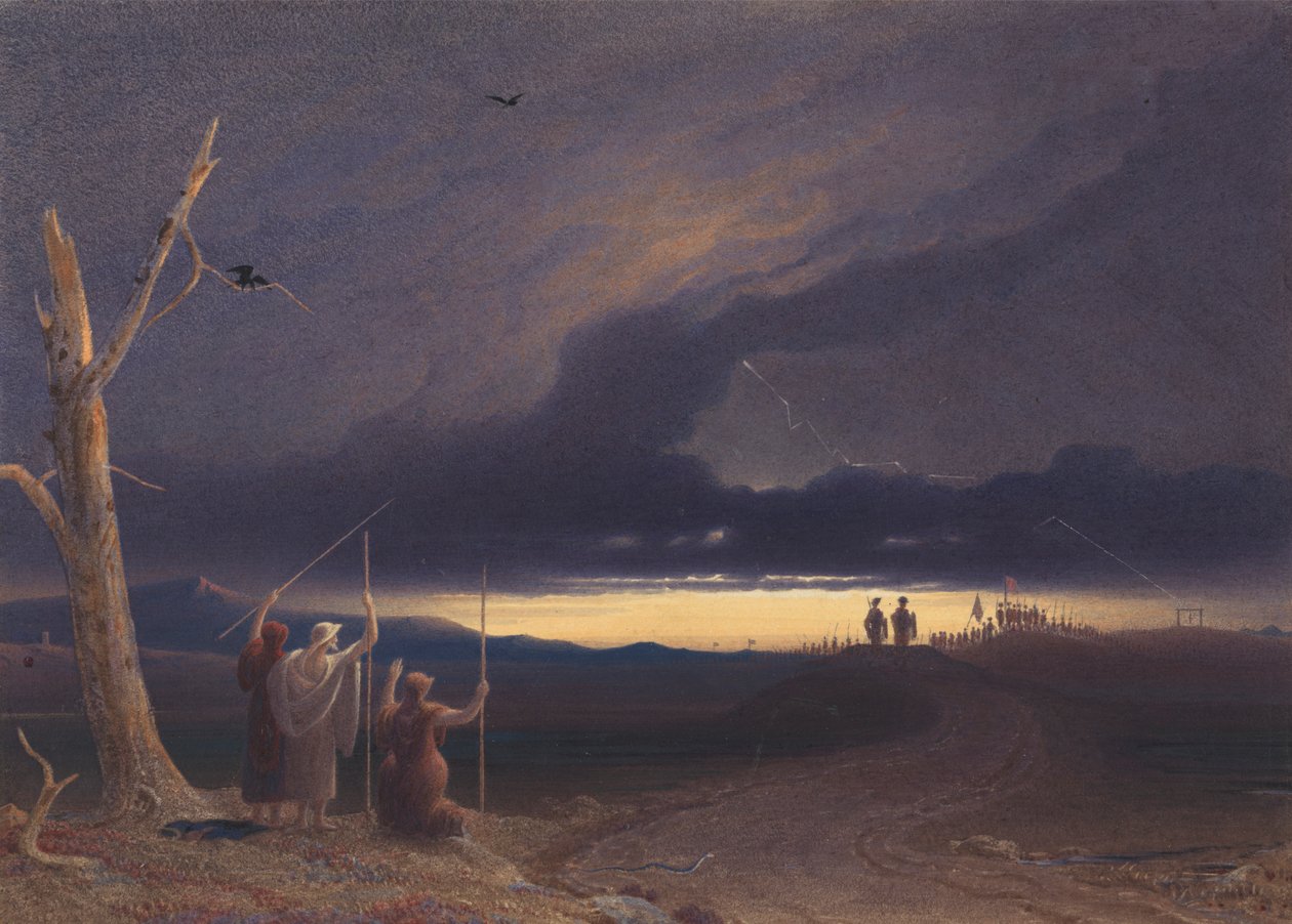 Macbeth og Banquo on the Heath av George Fennell Robson