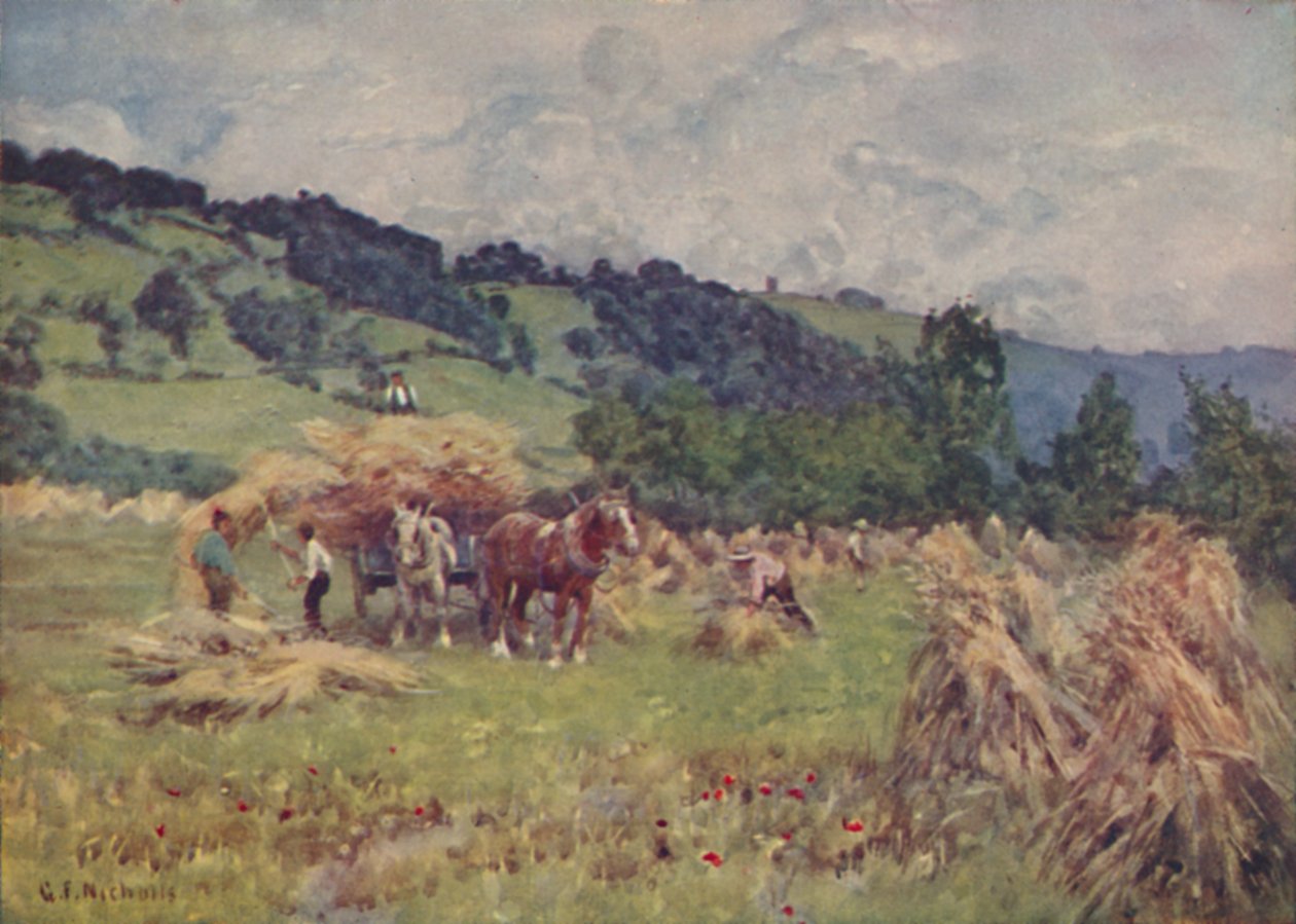 En kornåker, 1910 av George Franck Nicholls
