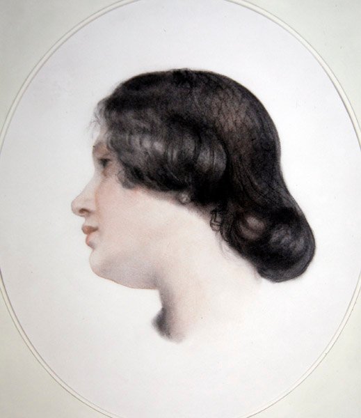 Portrett av fru Thoby Prinsep, ca. 1835 (farget kritt på papir) av George Frederic Watts