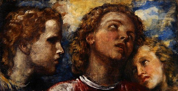 Skisse av tre hoder (olje på lerret) av George Frederic Watts