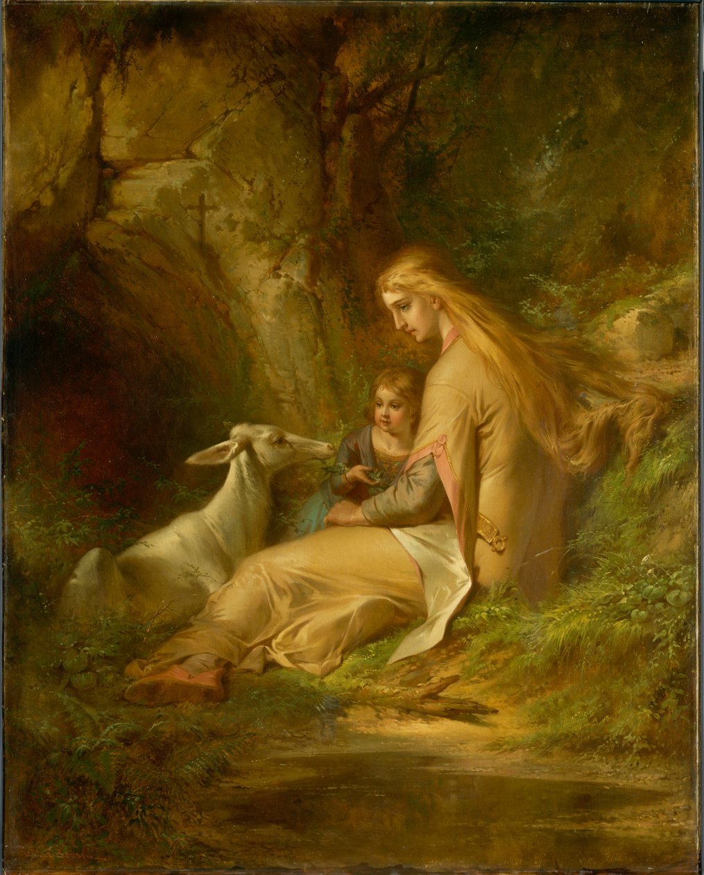 St. Genevieve av Brabant i skogen, 1860-årene. av George Frederick Bensell