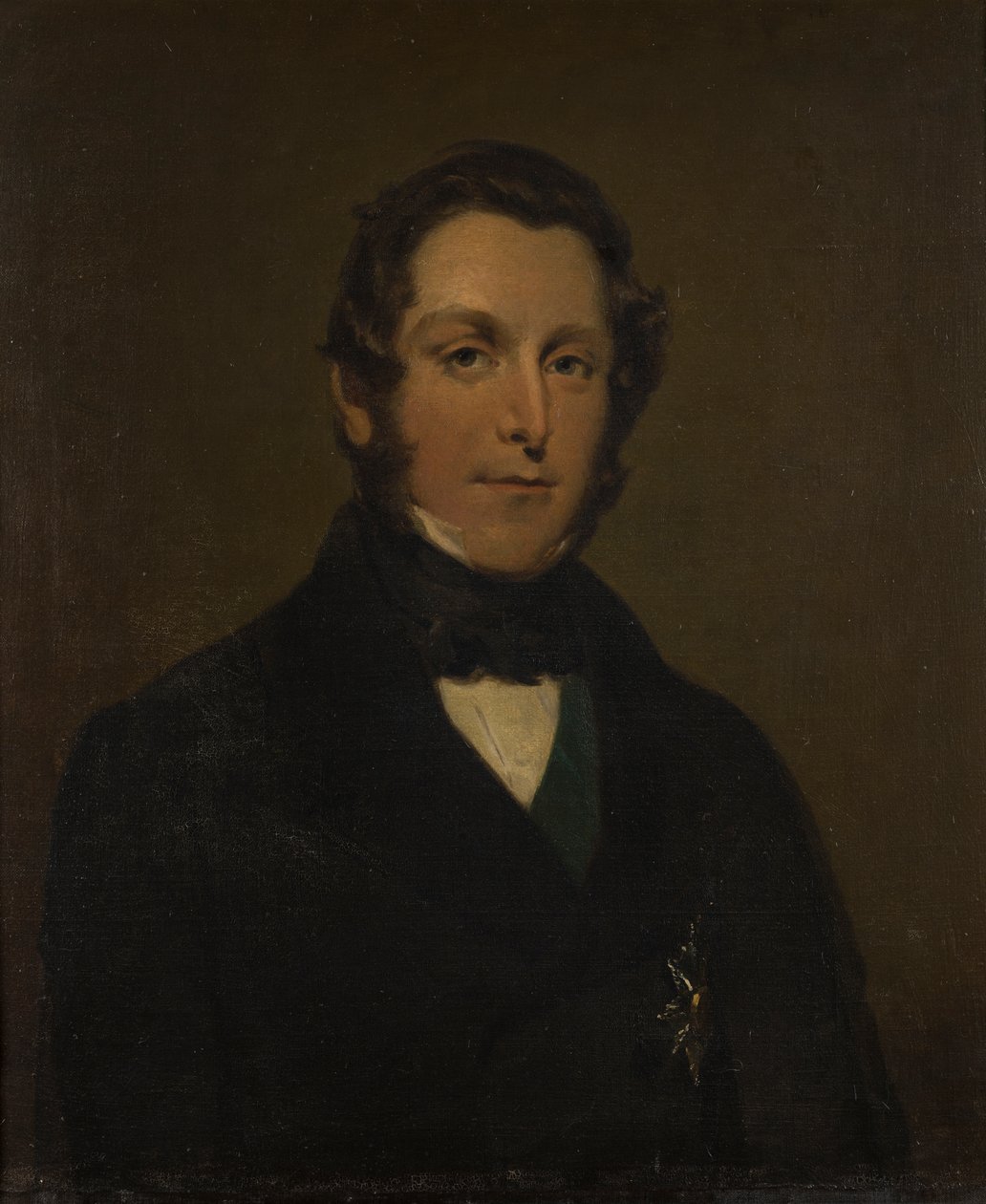 Portrett av James Andrew Broun Ramsay, ca. 1st Marquess of Dalhousie (1812-1860), ca. 1833-60 (olje på lerret) av George Frederick Clarke