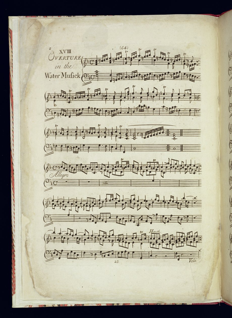 Mu.Ms.447.p2 Side 1 av The Water Music av George Frederick Handel