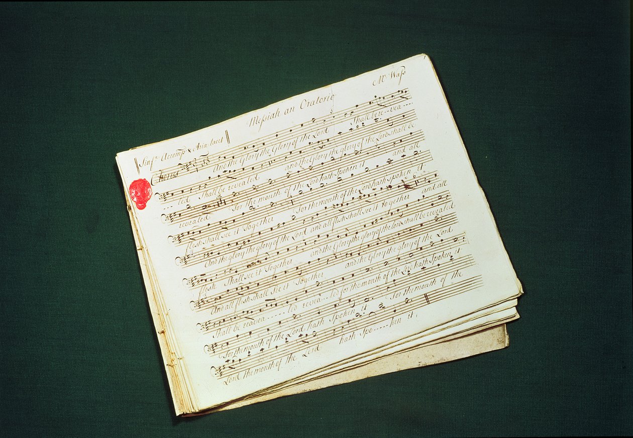 Originalpartitur av Messias av George Frederick Handel