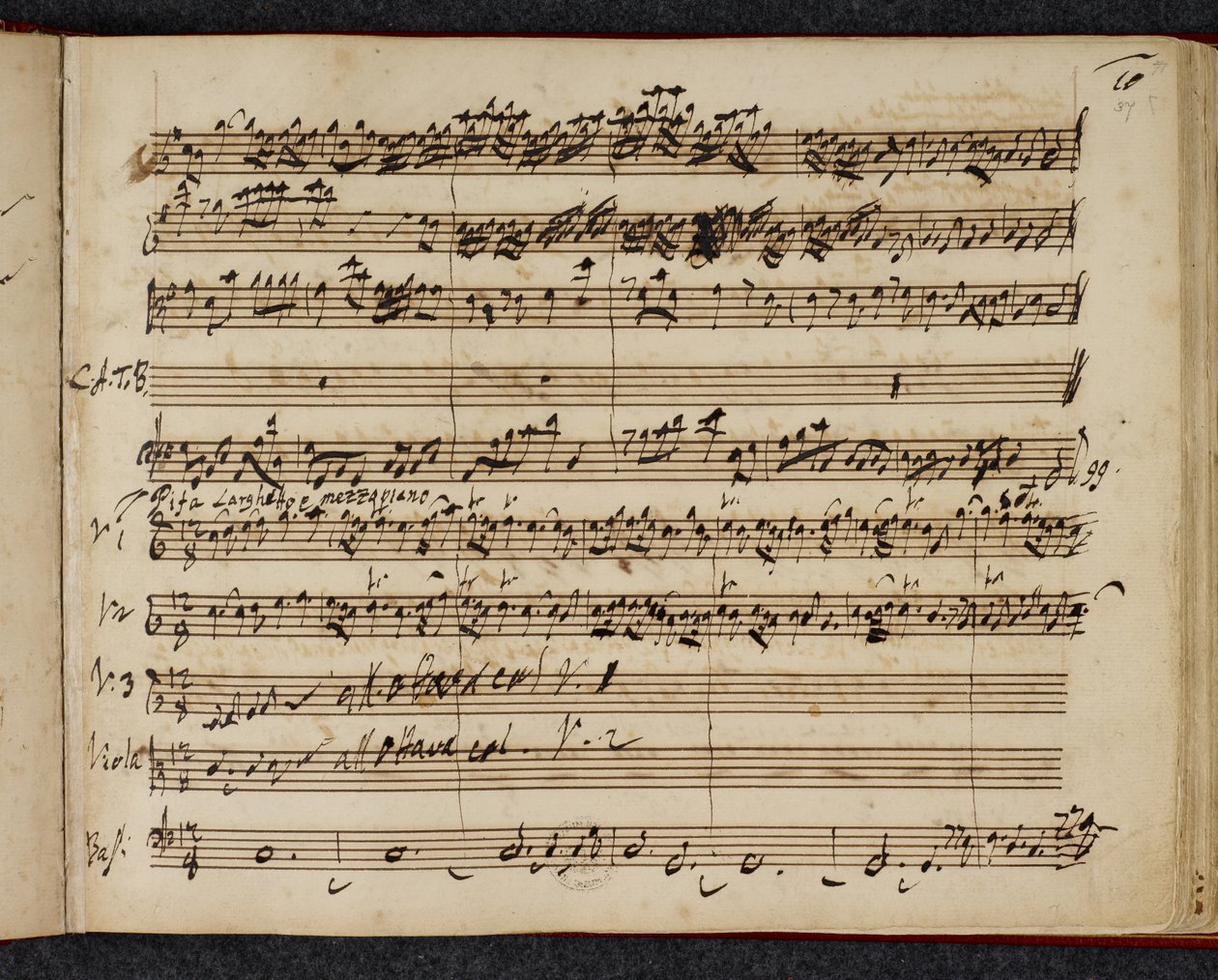R.M.20.f.2 f.37r, Messias autografpartitur, som viser 