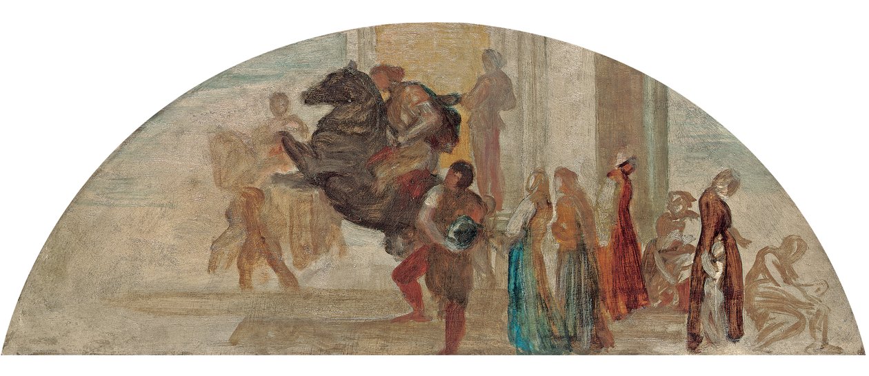 Komposisjonsskisse for et uopprettet veggmaleri av George Frederick Watts