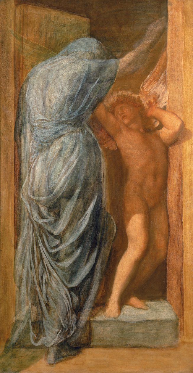 Kjærlighet og død (olje på panel) av George Frederick Watts