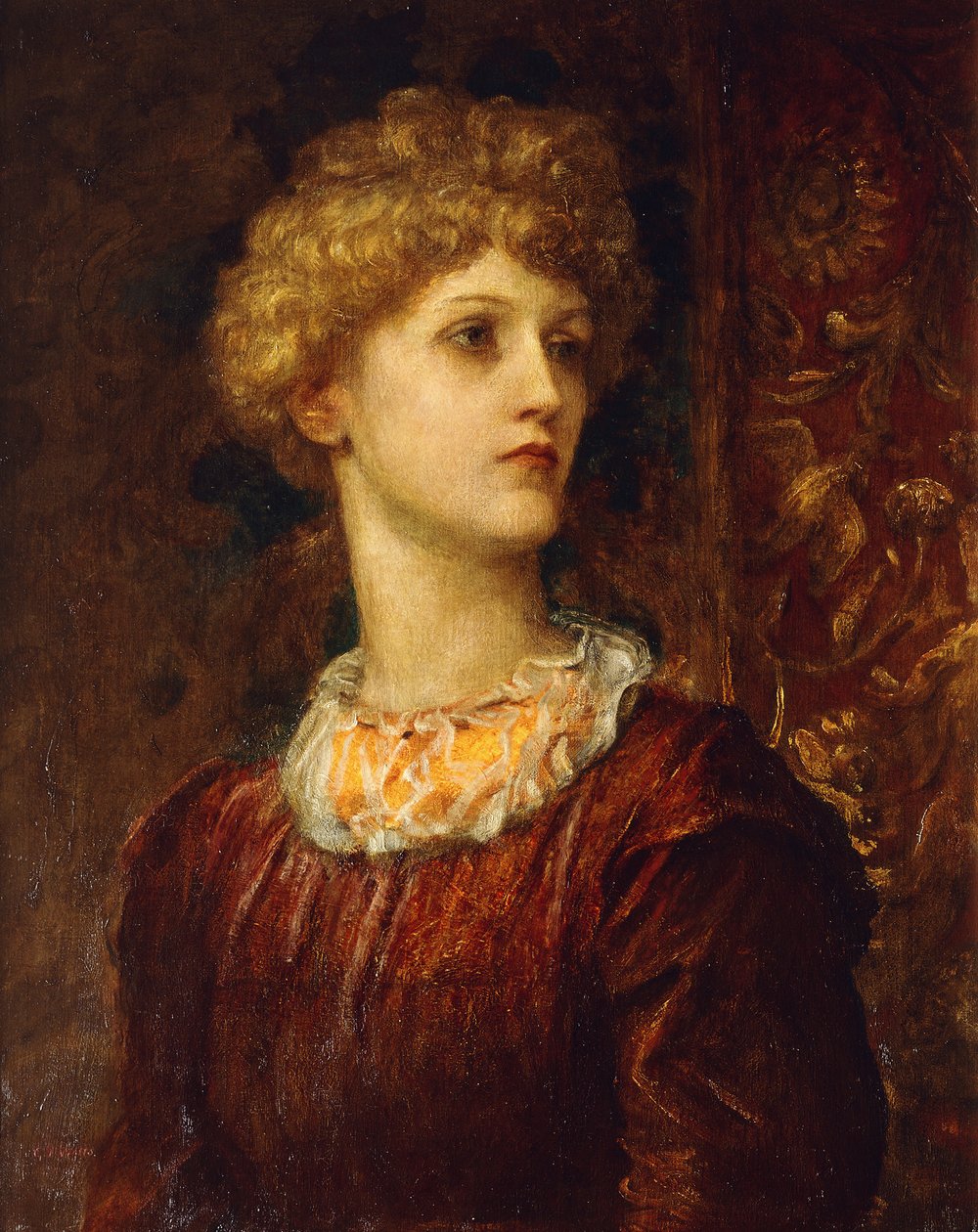 Portrett av Dorothy Dene, bystelengde, av George Frederick Watts