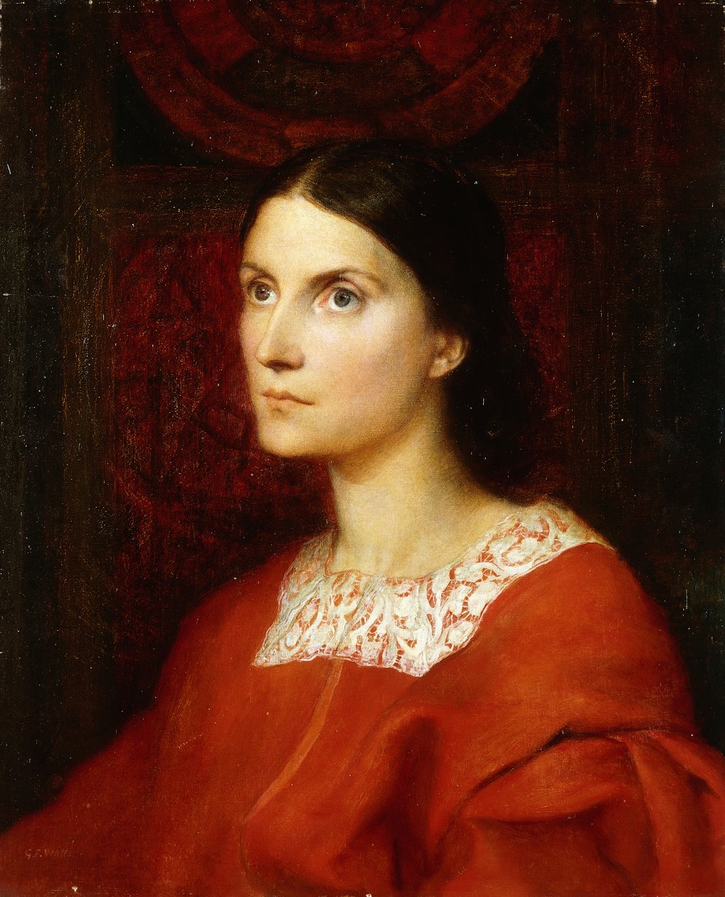 Portrett av Lady Wolverton, født Georgina Tufnell, av George Frederick Watts