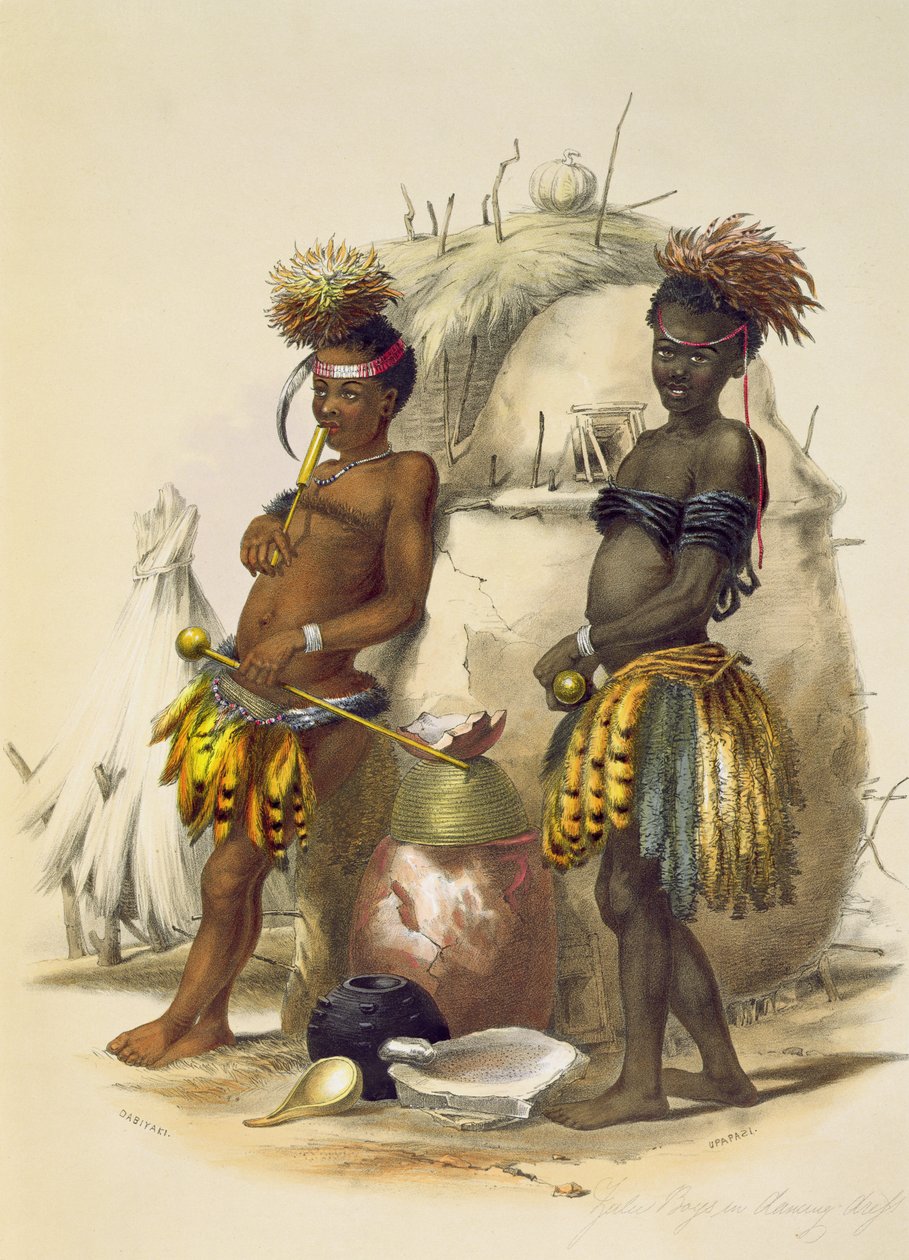 Dabiyaki og Upapazi, Zulu Boys in Dancing Dress, plate 17 fra 