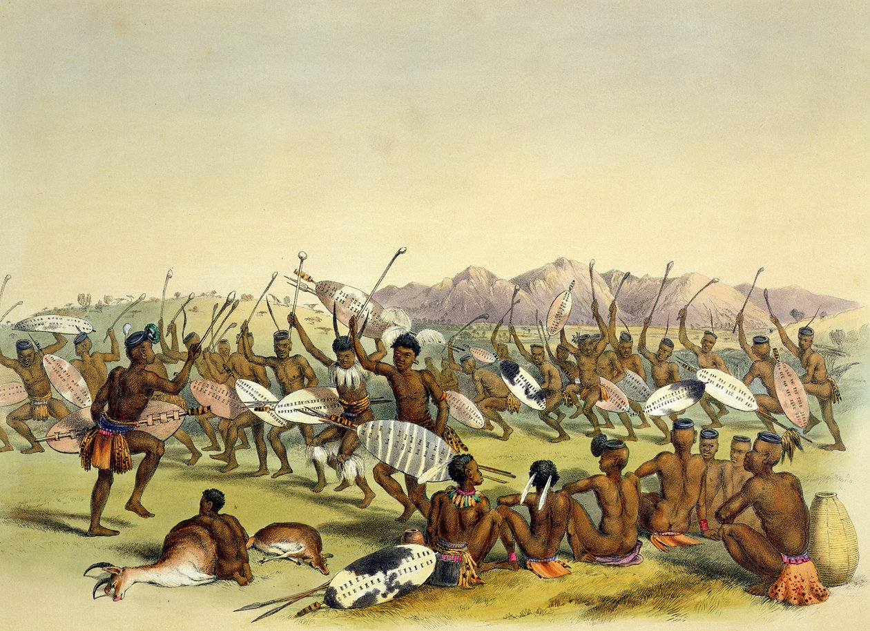 Zulu Hunting Dance nær Engooi-fjellene, plate 14 fra 