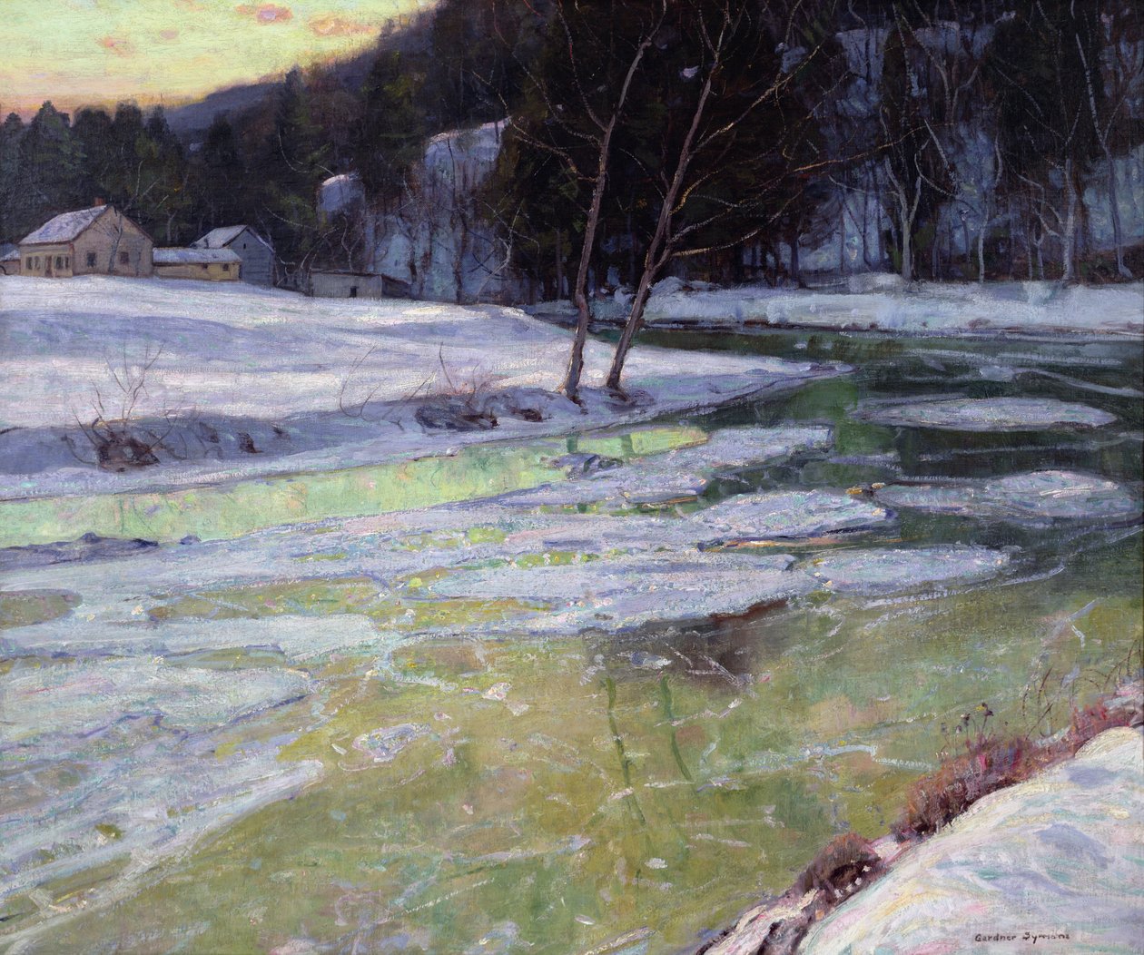 Stillhet og kveldslys (olje på lerret) av George Gardner Symons